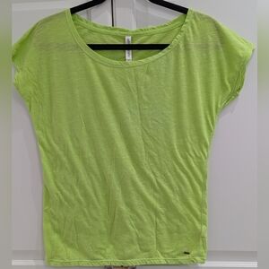 5/$35 Aeropostale T-Shirt L Green Scoop Neck Short Sleeve Cotton Blend Tee